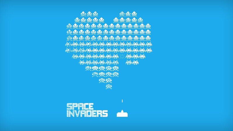 Space Invaders in Heart Shape