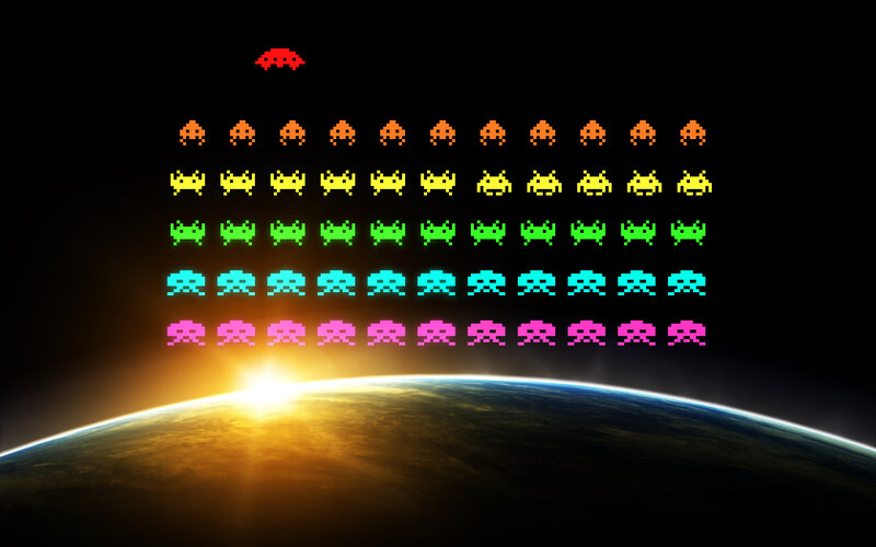 Space Invaders over Earth