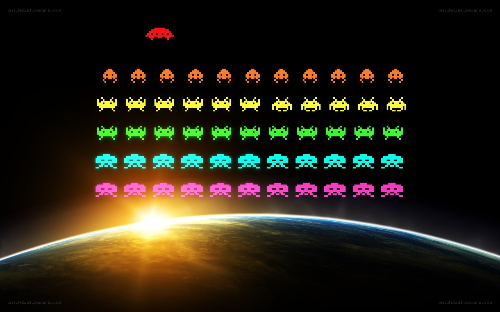 Space Invaders over Earth
