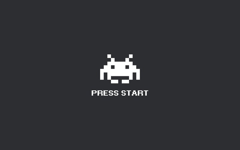 Space Invaders start screen