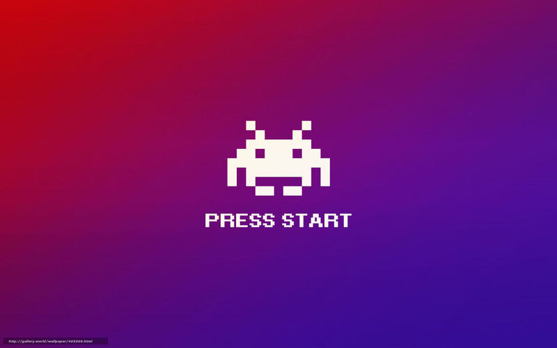 Space Invaders start screen