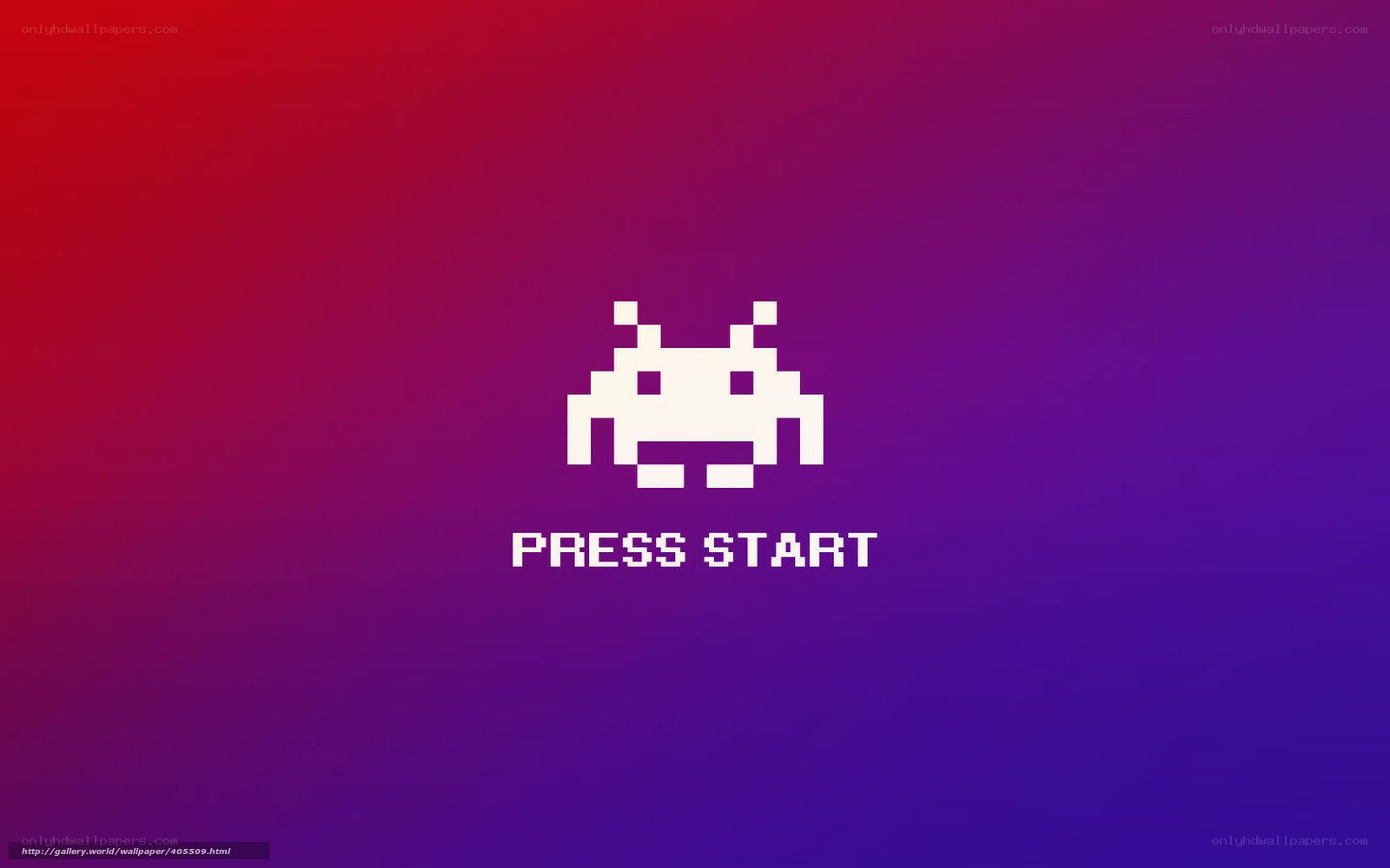 Space Invaders start screen
