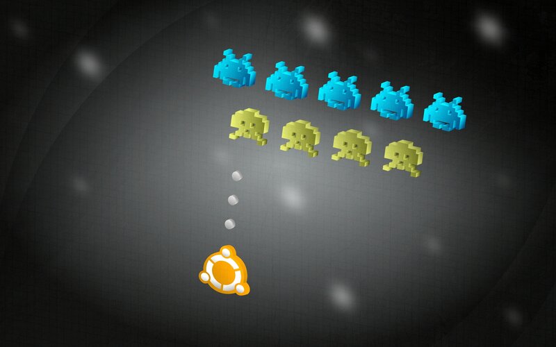 Space Invaders with Ubuntu logo