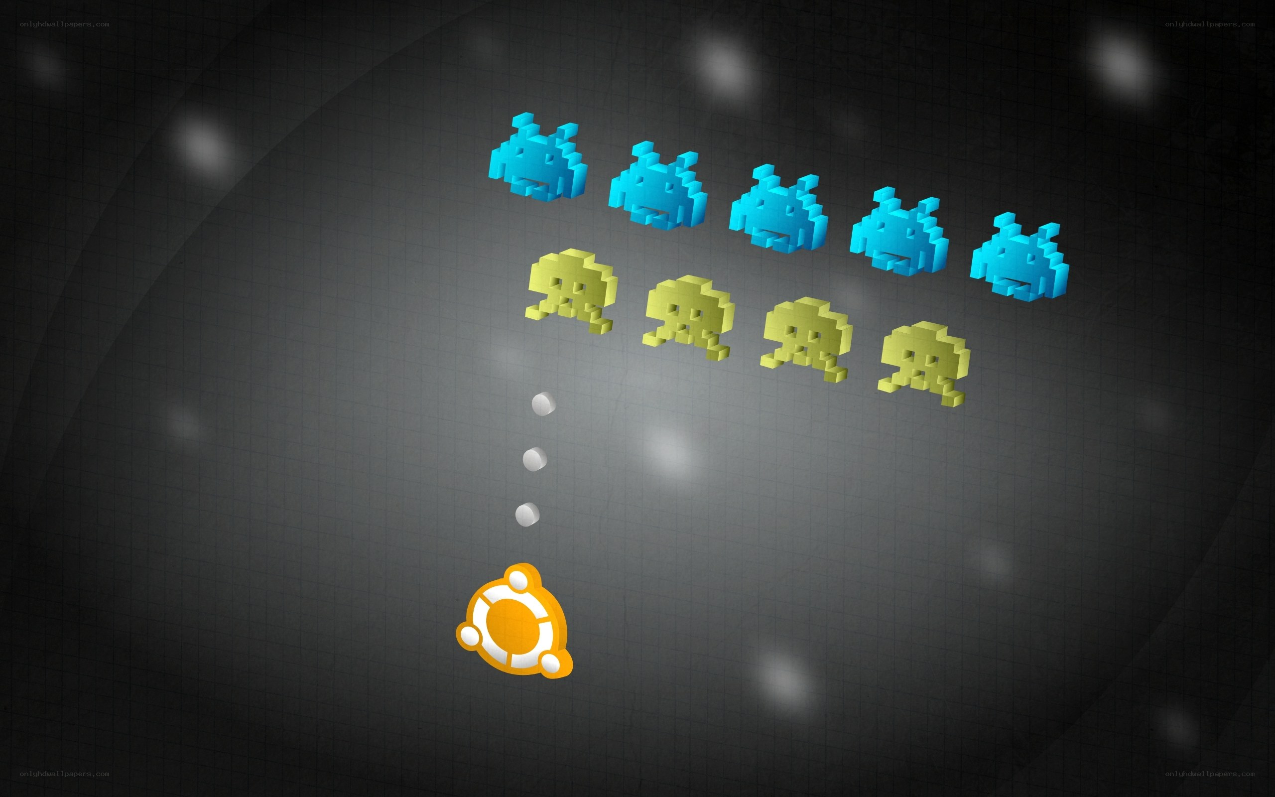 Space Invaders with Ubuntu logo