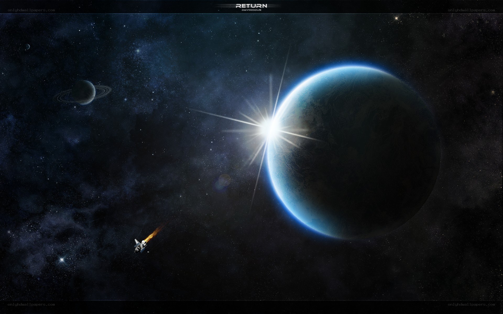 space journey to blue planet