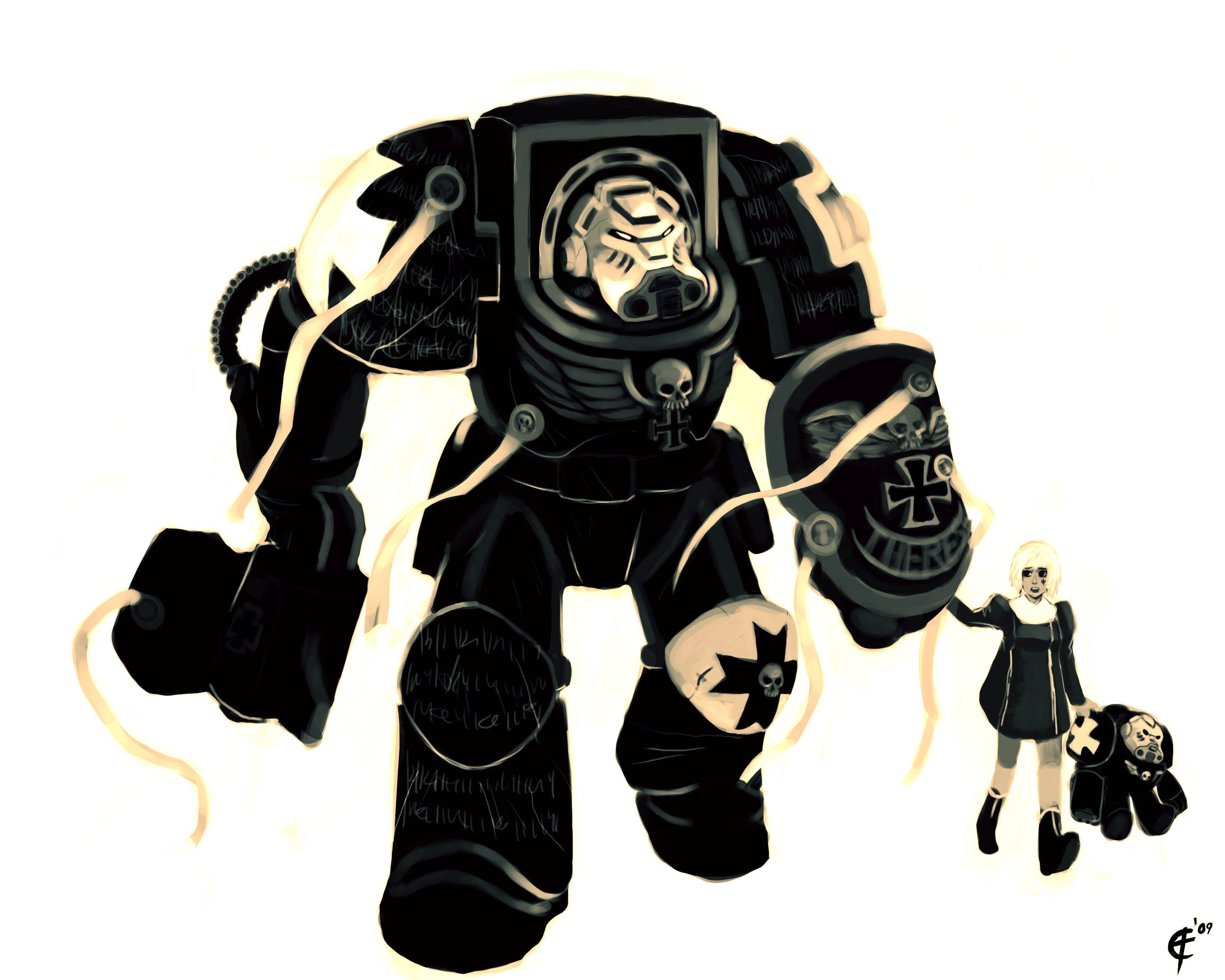 Space Marine and child