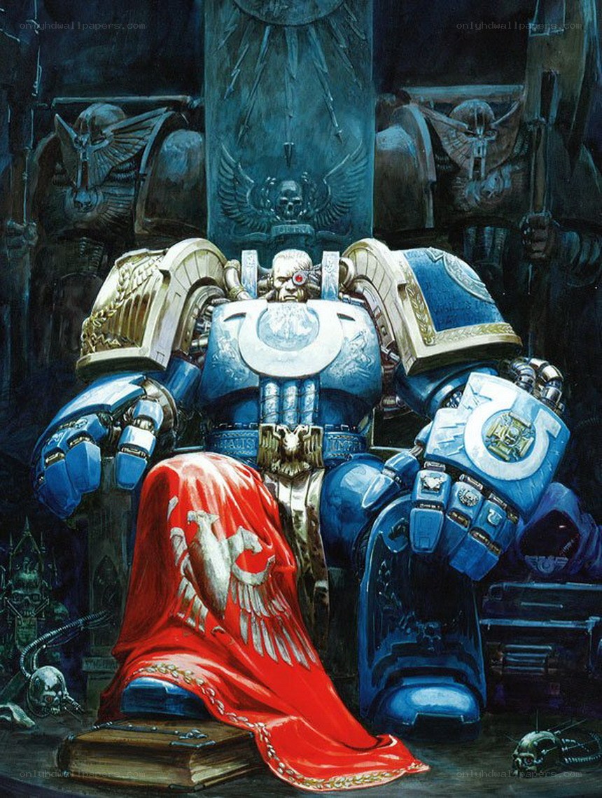 Space Marine in a throne room