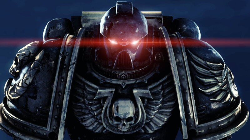 Space Marine in Armor — Black, Dramatic, Digital Art