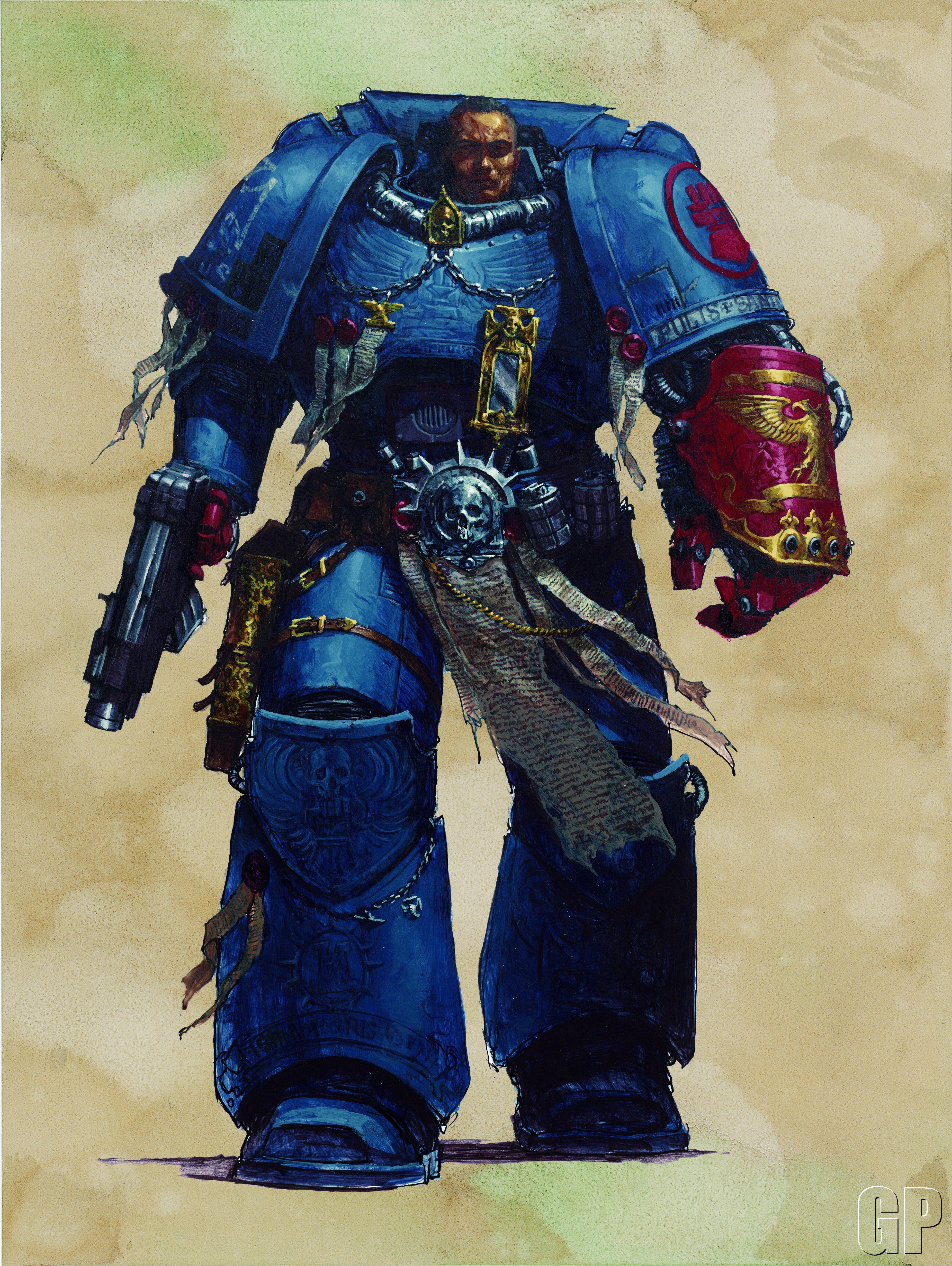 Space Marine in blue armor