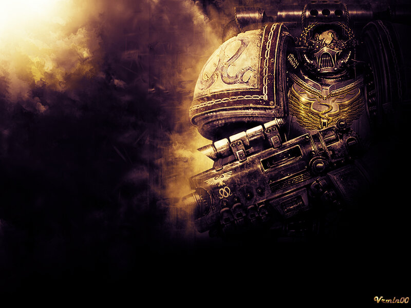 space marine in golden light