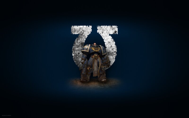 Space Marine Warrior — Blue, Dramatic, Night