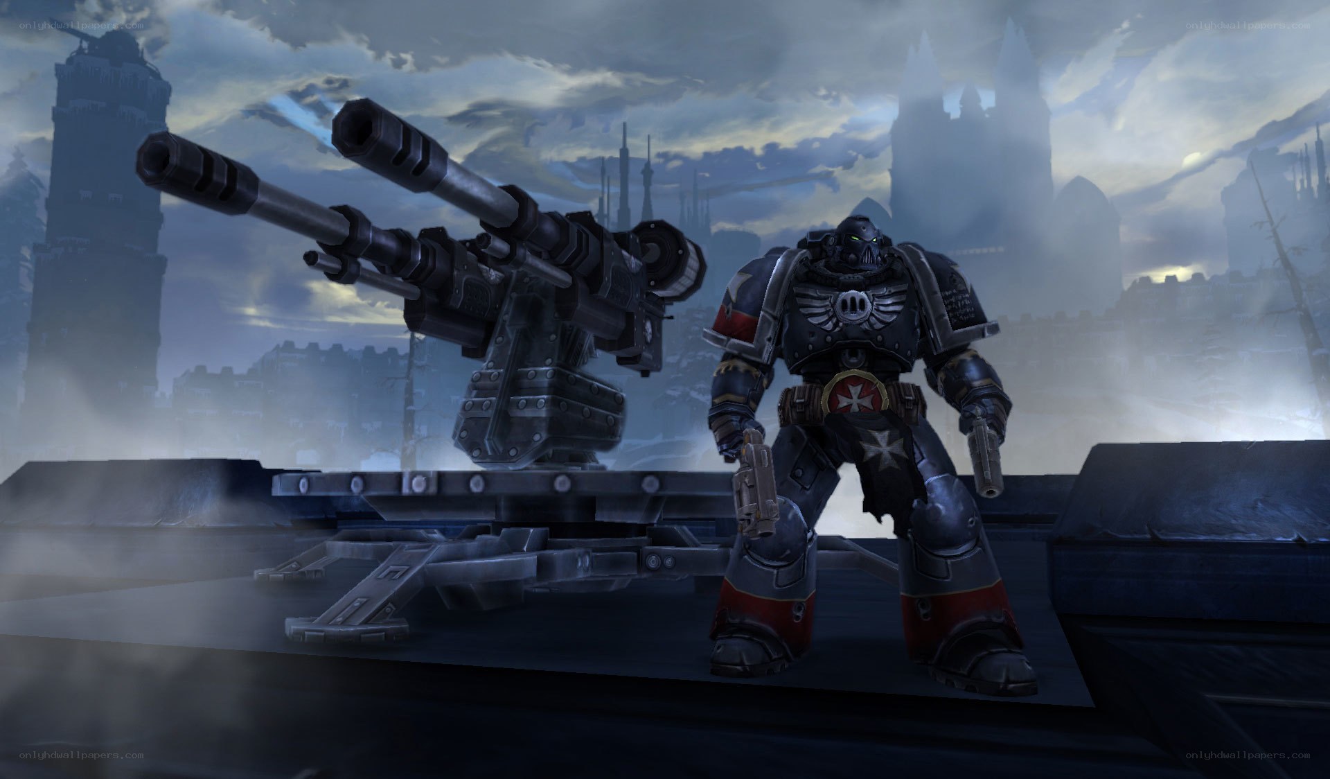 space marine with heavy weapon