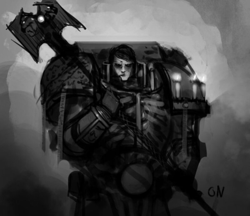 Space Marine with Weapon — Black