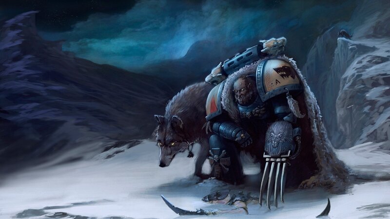 Space Marine with Wolf