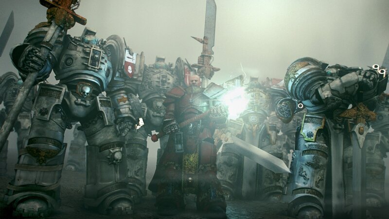 Space Marines in Armor — Gray, Dramatic, 3d Render, Swords