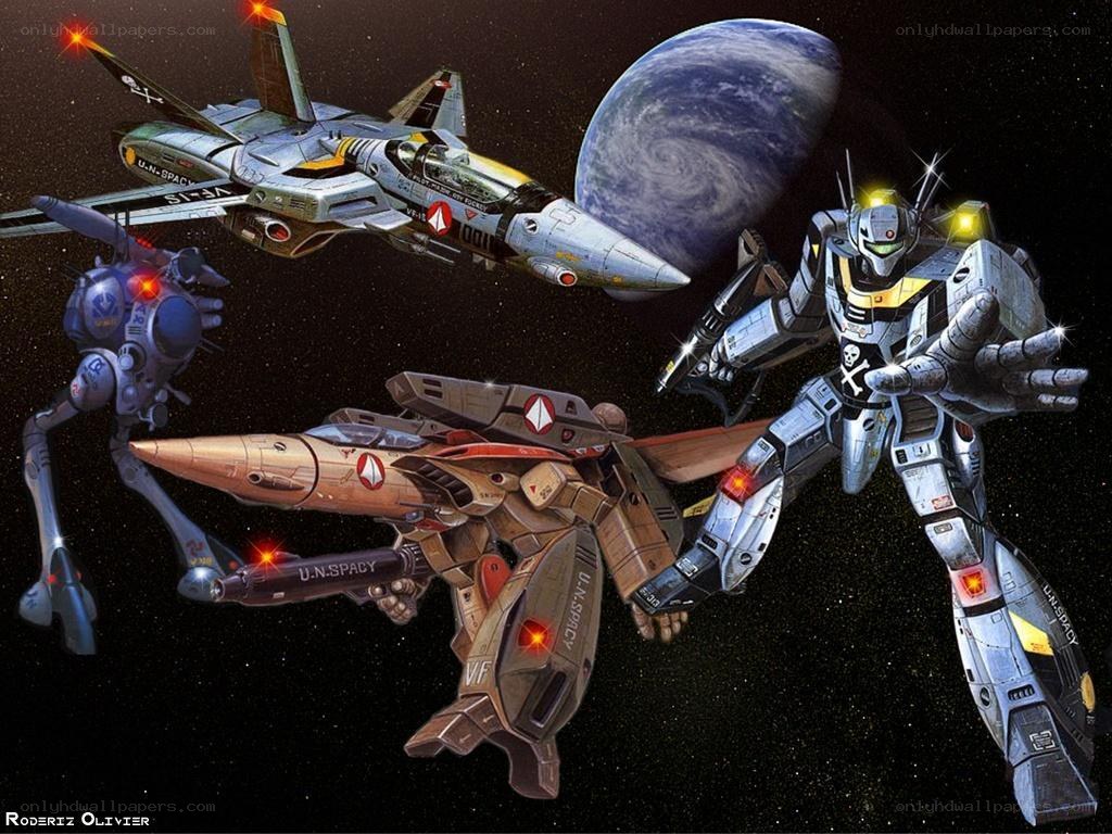 Space mechs and fighters in orbit