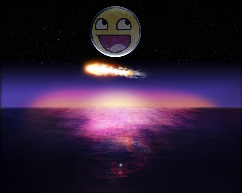 space meme planet scene