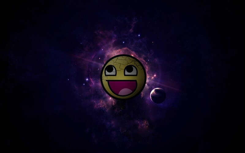 space meme with happy face