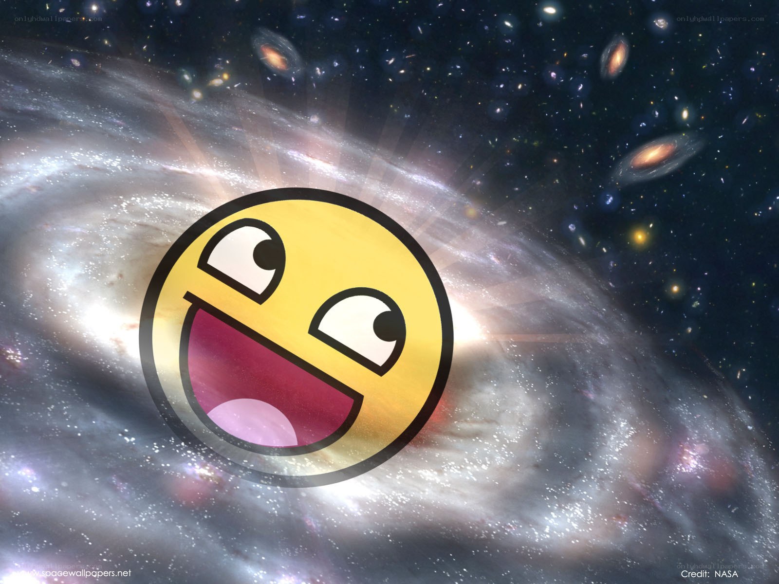 space meme with happy face