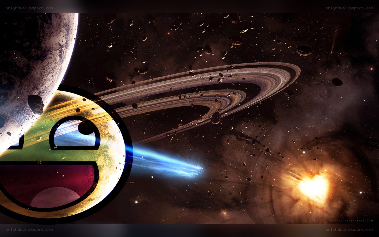 space meme with planet and rings