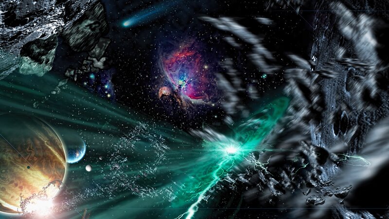 Space Nebula and Planets