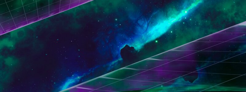 Space Nebula with Grid