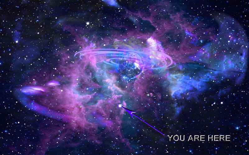 Space Nebula with Planet — Purple
