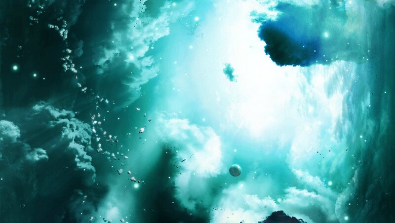 Space Nebula with Planet — Teal, Serene