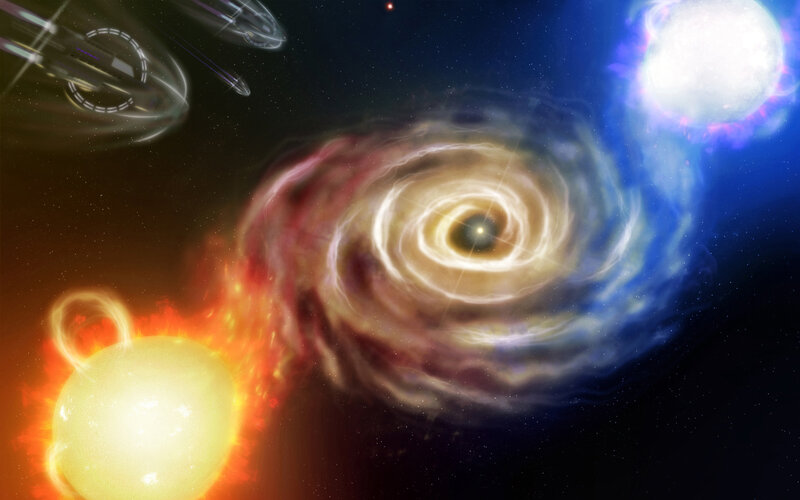 space nebula with ships