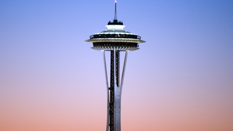 Space Needle at dusk
