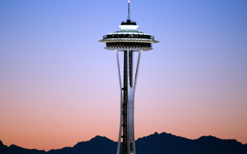 Space Needle at dusk