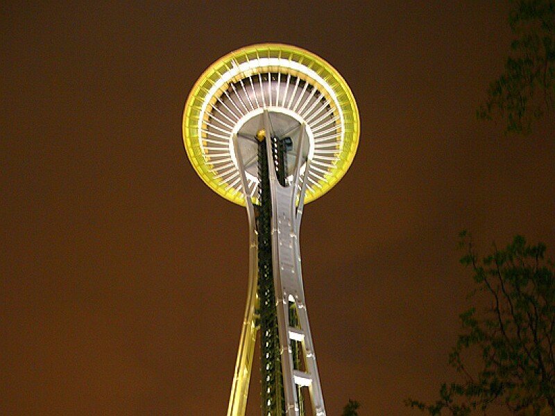 Space Needle at Night — Yellow