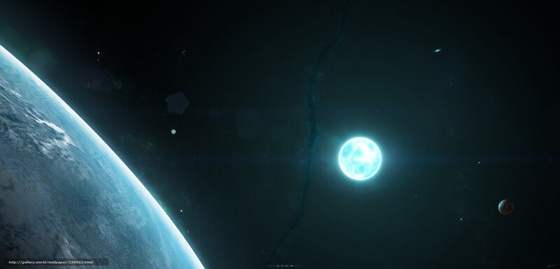 Space planet and star scene