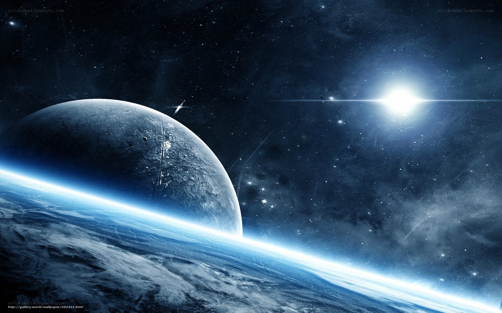 Space planet and star view