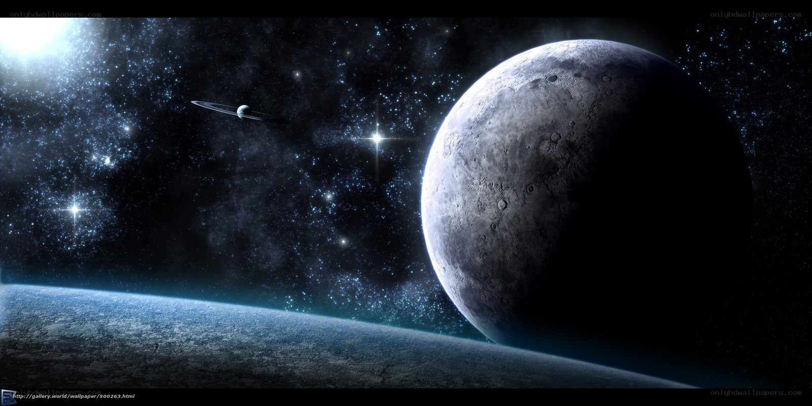space planet and stars