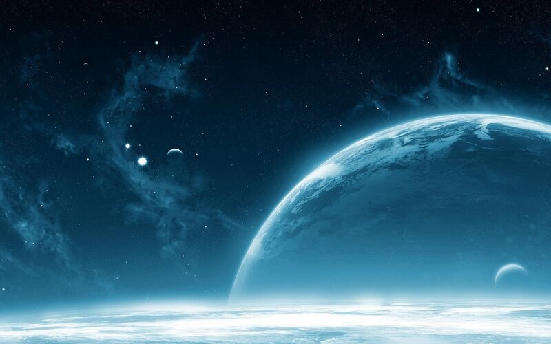 space planet nebula scene