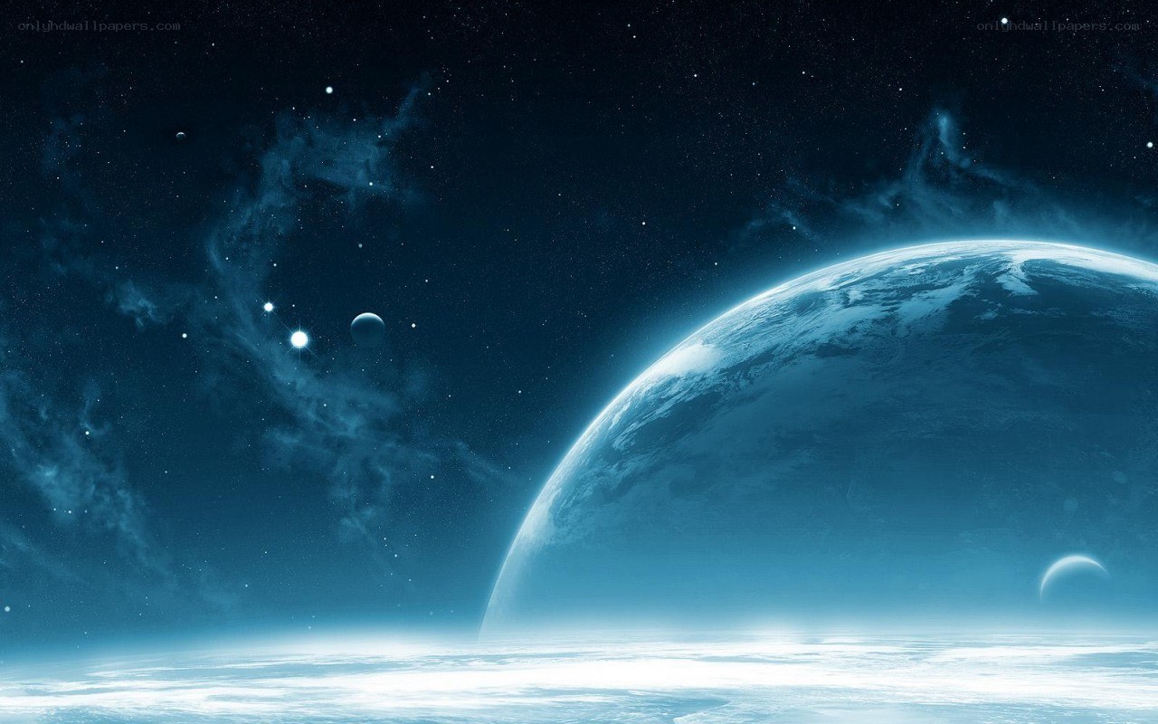 space planet nebula scene