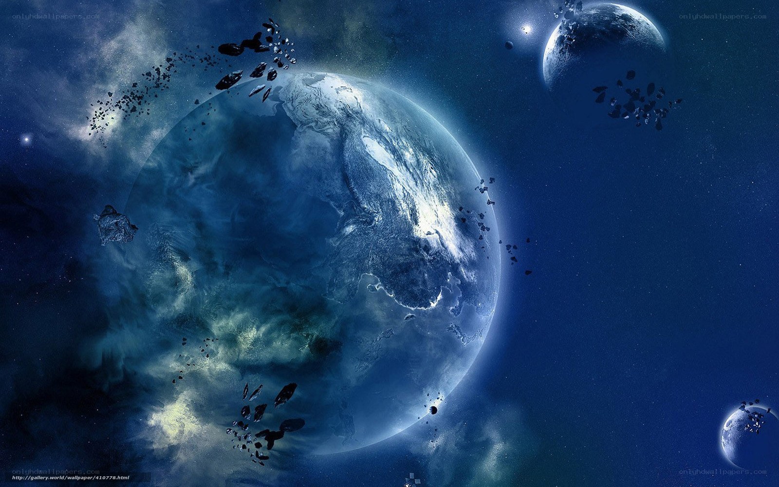 space planet nebula scene