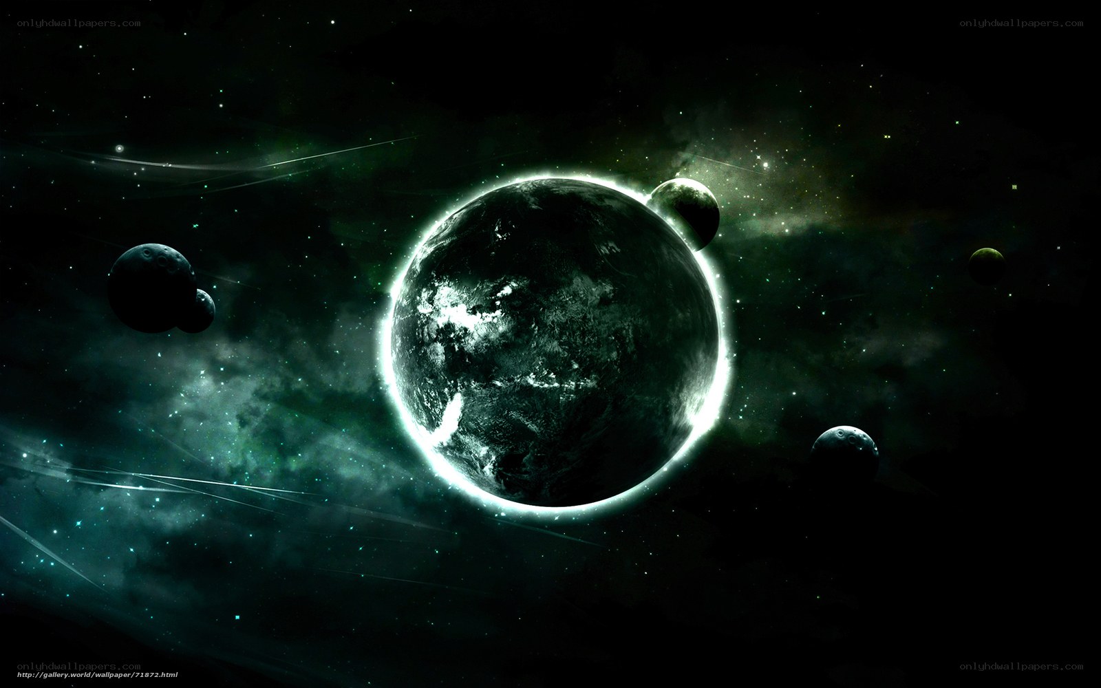 space planet nebula scene