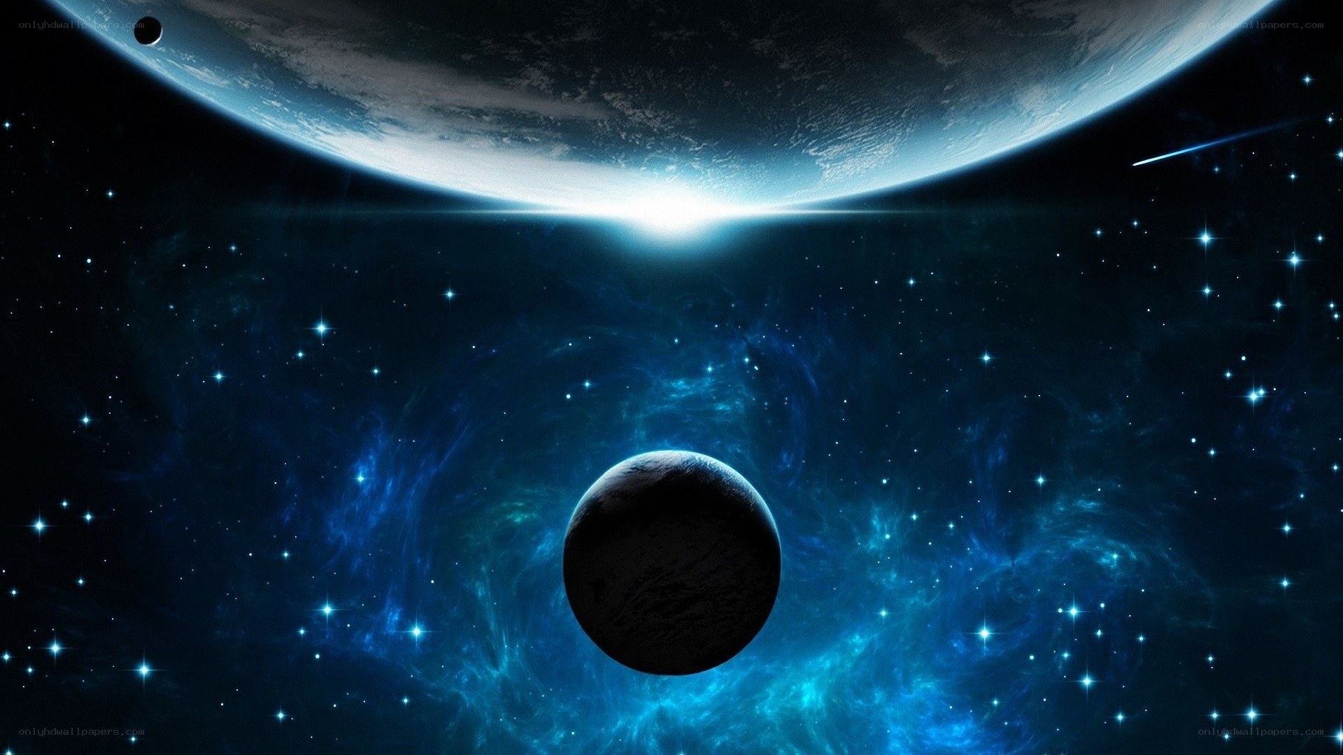 space planet nebula stars