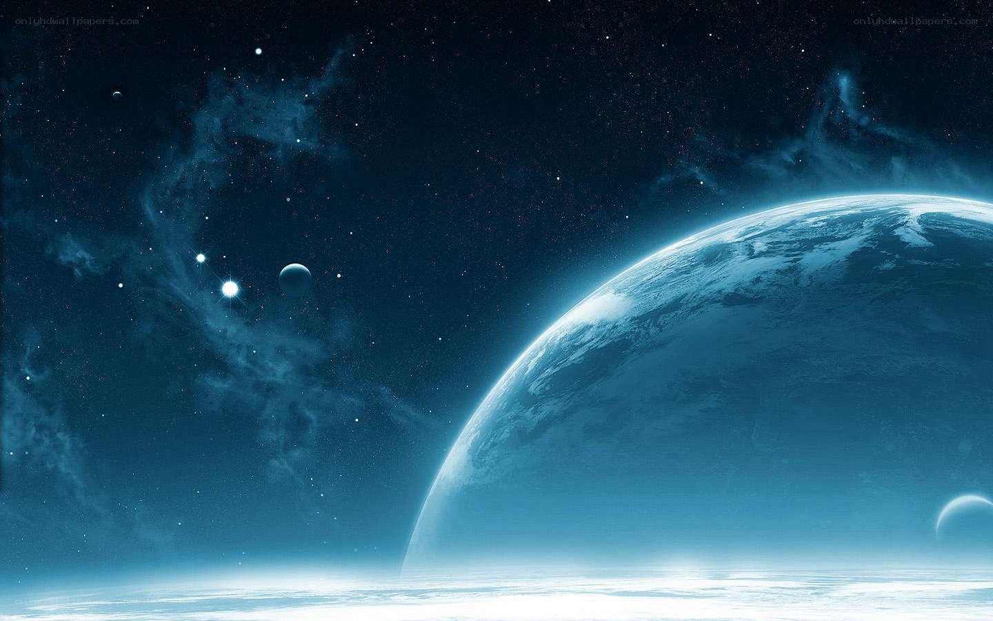 space planet nebula stars