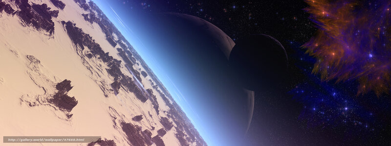 space planet nebula view