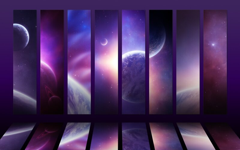 Space Planet Panels — Purple