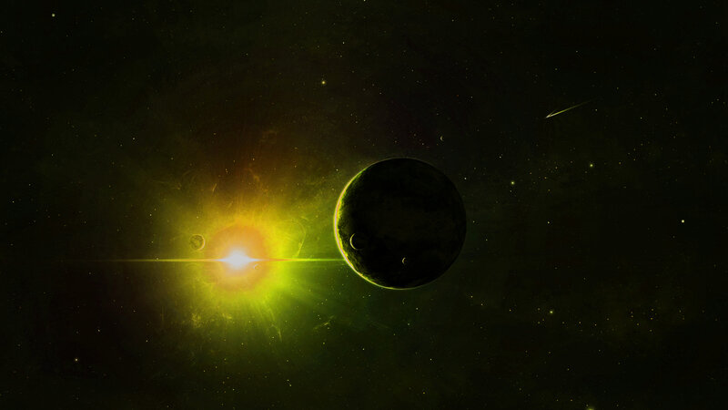 space planet star scene