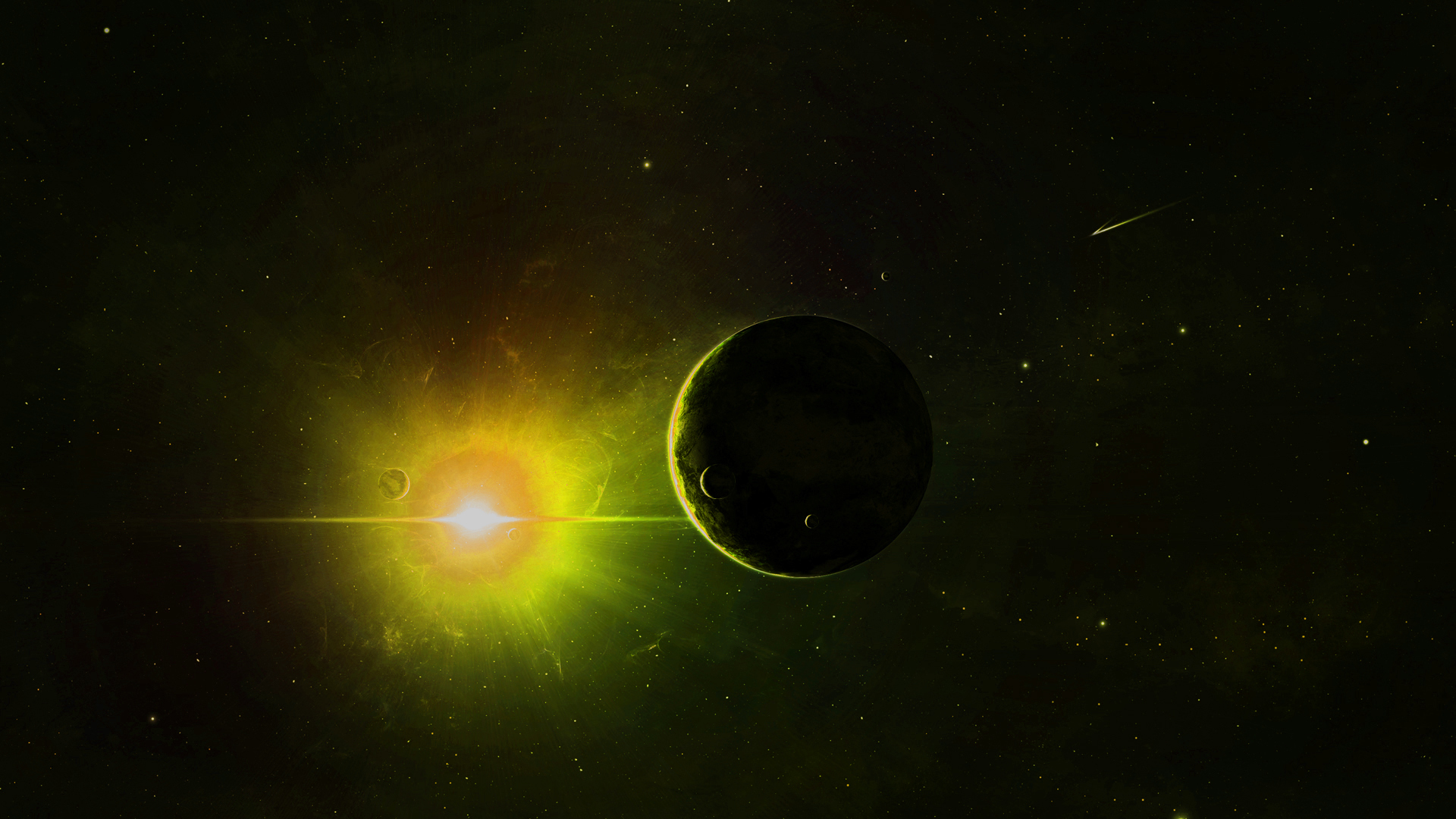 space planet star scene