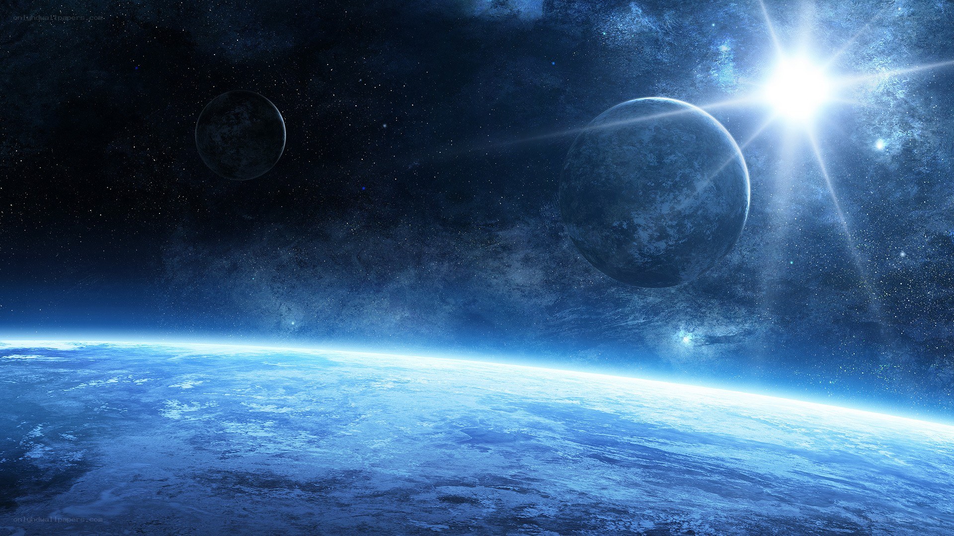 Space planet view from orbit