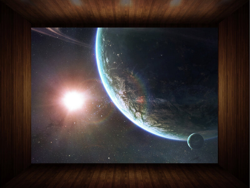 space planet view from room