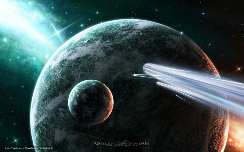 Space planet with comet