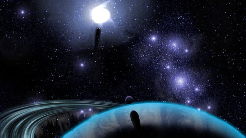 space planet with rings