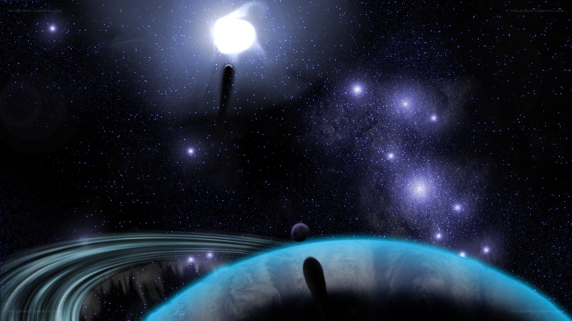 space planet with rings